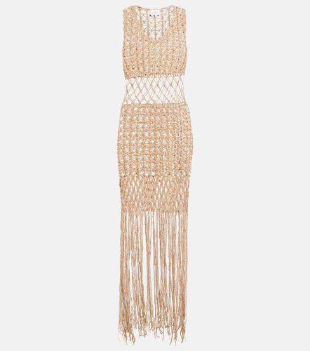 Fringe-trimmed crochet midi dress - Anna Kosturova - Modalova