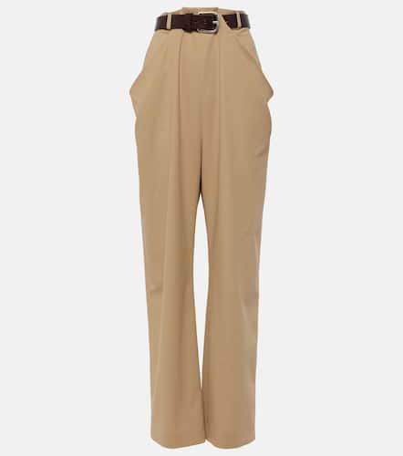 Draped cotton twill straight pants - Loewe - Modalova