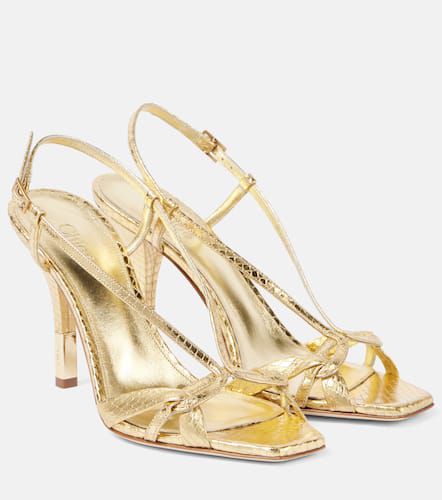 Chloé Sandalen Nour aus Metallic-Leder - Chloe - Modalova