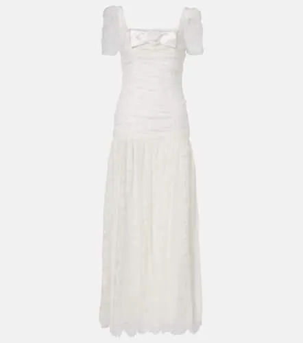 Ruched lace and tulle maxi dress - Self-Portrait - Modalova