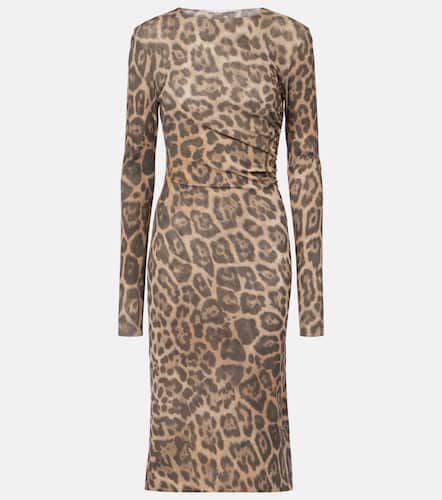 Abito midi con stampa leopardata - Stella McCartney - Modalova