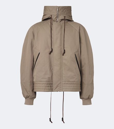 Giacca in canvas di cotone con pelle - Bottega Veneta - Modalova