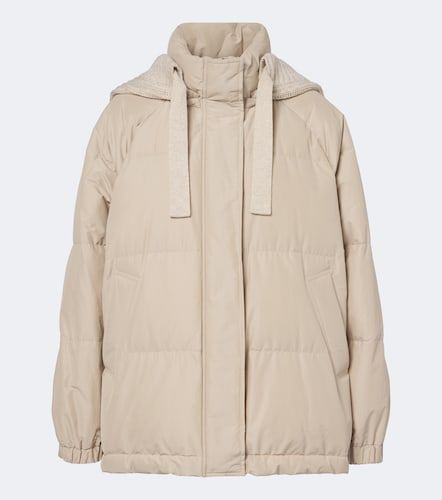 Hooded cotton-blend down jacket - Brunello Cucinelli - Modalova