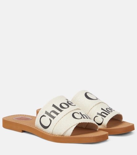 Chloe Woody canvas slides - Chloe - Modalova