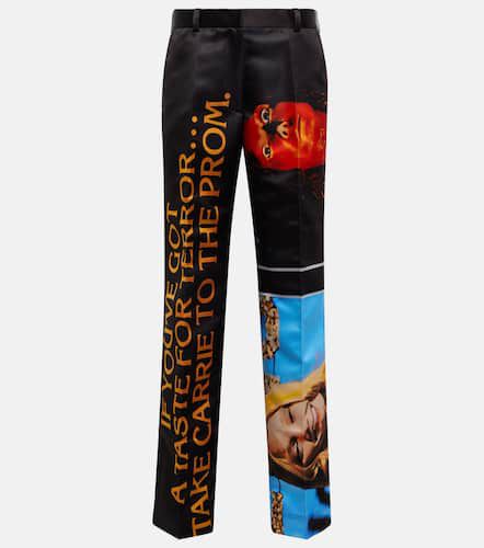 Printed satin straight pants - JW Anderson - Modalova