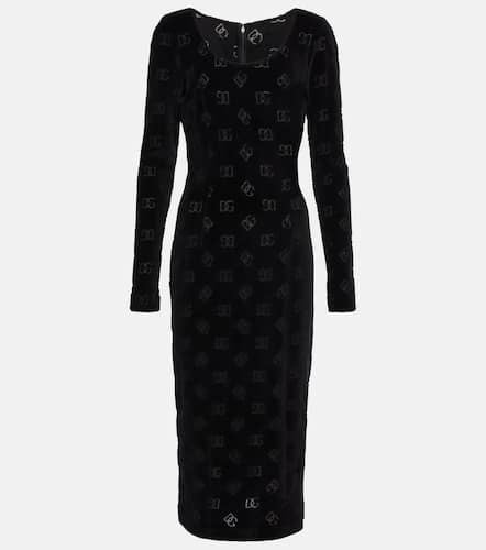 Logo cotton midi dress - Dolce&Gabbana - Modalova