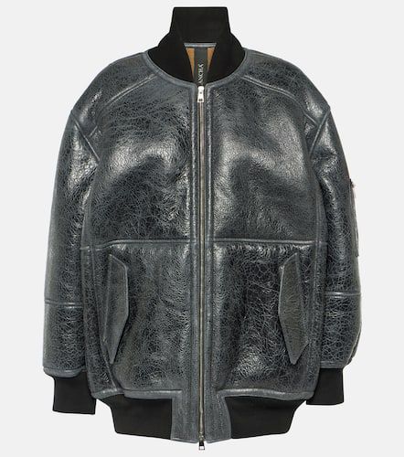 Shearling and leather bomber jacket - Blancha - Modalova