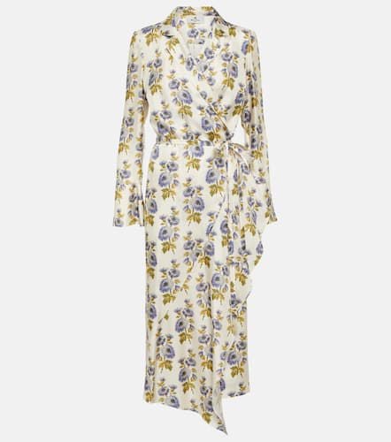 Floral silk-blend twill midi wrap dress - Etro - Modalova