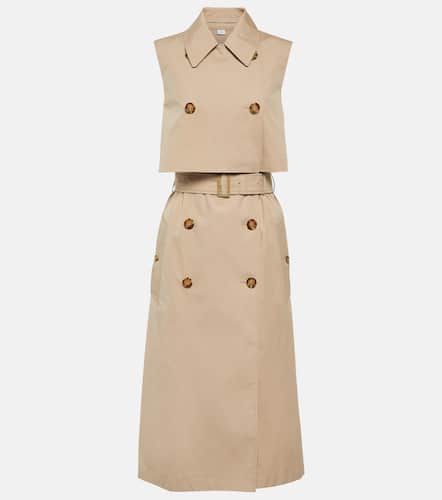 Double-breasted cotton blend midi dress - Burberry - Modalova