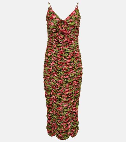 Floral-appliquÃ© ruched jersey midi dress - Magda Butrym - Modalova