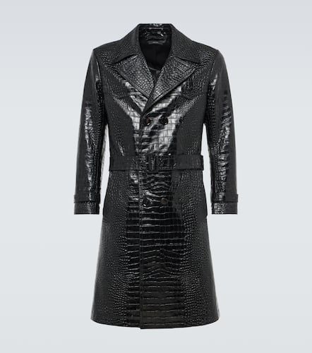 Croc-effect leather trench coat - Tom Ford - Modalova