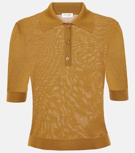 Cashmere, wool and silk polo shirt - Saint Laurent - Modalova