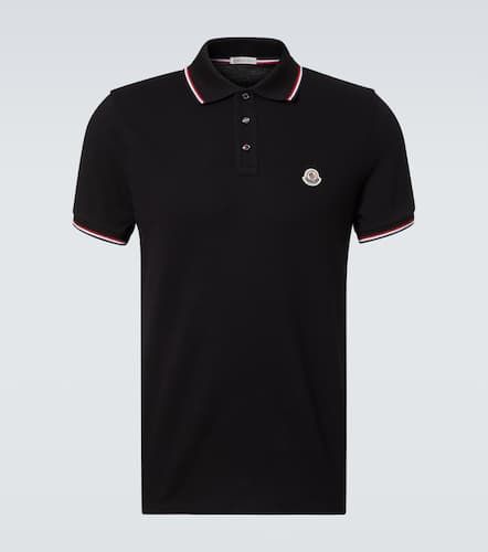 Logo cotton piquÃ© polo shirt - Moncler - Modalova