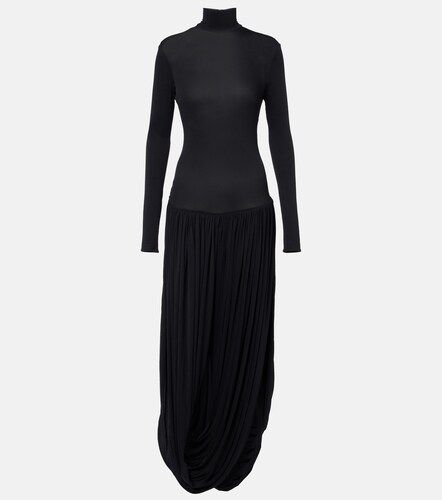 Asymmetric pleated turtleneck maxi dress - Magda Butrym - Modalova