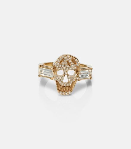 Skull crystal-embellished ring - McQueen - Modalova