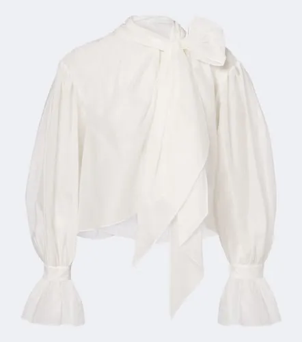 Blusa de organdí de algodón y seda con lazada - Polo Ralph Lauren - Modalova