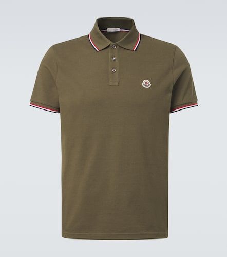 Polo de piqué de algodón con logo - Moncler - Modalova
