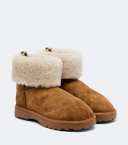 Botines de ante con borrego - Burberry - Modalova