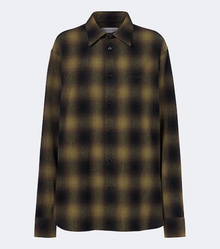 Checked wool-blend flannel overshirt - Balenciaga - Modalova