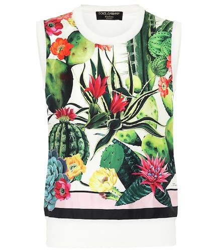 Printed silk and cashmere sweater vest - Dolce&Gabbana - Modalova