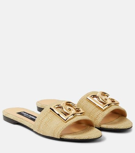 Dolce&Gabbana Logo raffia slides - Dolce&Gabbana - Modalova