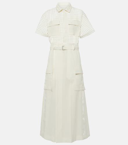 Lace-trimmed cotton midi dress - Sacai - Modalova