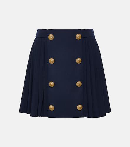 Pleated virgin wool miniskirt - Balmain - Modalova