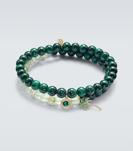 Set di 2 bracciali in 14kt con smeraldi e diamanti - Sydney Evan - Modalova