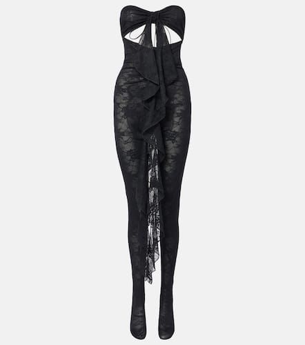 OsÃ©ree Ruffled cutout lace catsuit - Oseree - Modalova