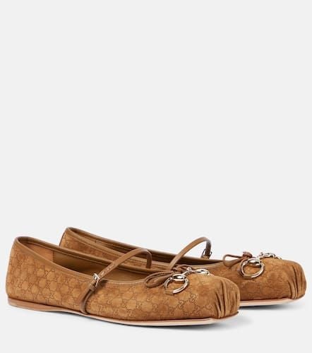 Horsebit GG suede ballet flats - Gucci - Modalova