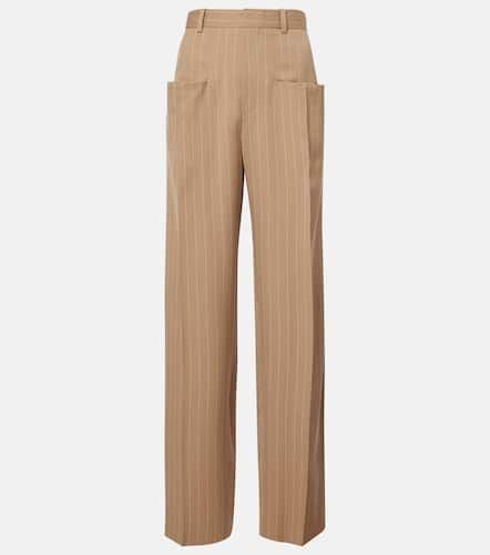 Pinstripe virgin wool wide-leg pants - Victoria Beckham - Modalova