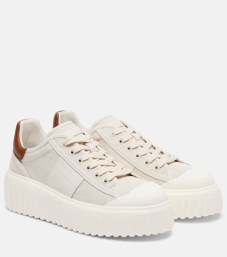 H-stripes canvas and leather sneakers - Hogan - Modalova