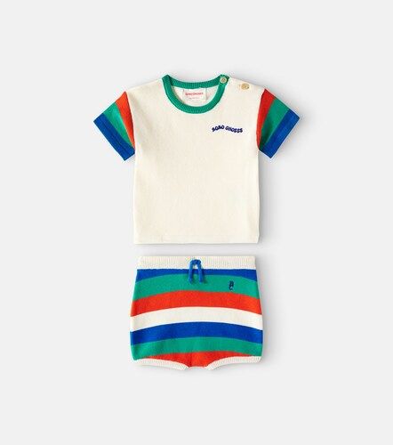 Bebé - set de camiseta y shorts de algodón a rayas - Bobo Choses - Modalova