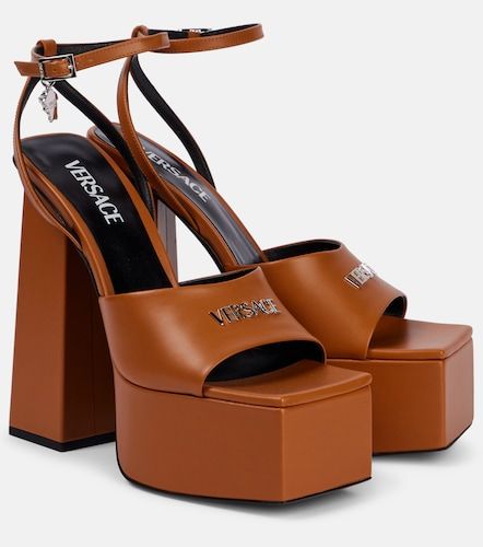 Leather platform sandals - Versace - Modalova