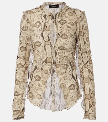 Gucci Snake-print silk blouse - Gucci - Modalova