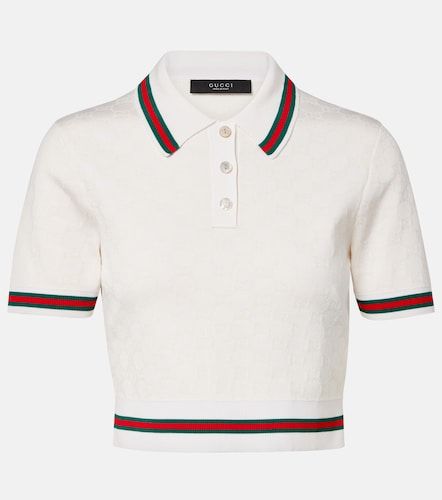 Polo cropped de jacquard GG con Web - Gucci - Modalova