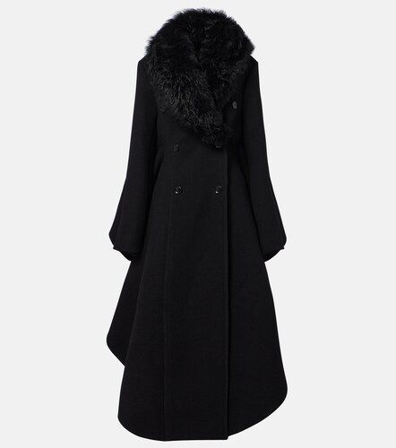 Alaïa Cappotto in lana e seta con shearling - Alaia - Modalova