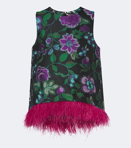 La Scala feather-trimmed jacquard top - La DoubleJ - Modalova