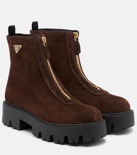 Prada Suede platform ankle boots - Prada - Modalova