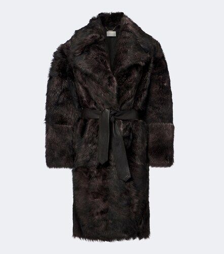 Valiant leather-trimmed shearling wrap coat - Zimmermann - Modalova