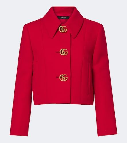 Double G cropped wool crepe jacket - Gucci - Modalova