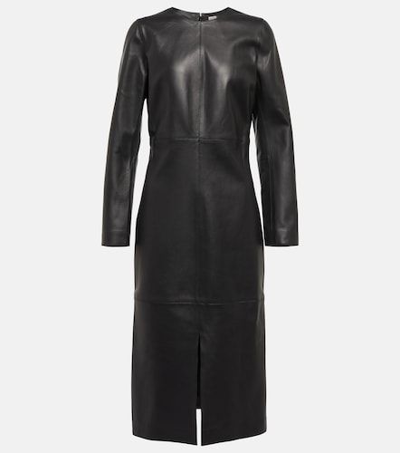 Vestido midi de piel con paneles - Toteme - Modalova
