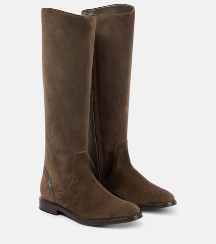 Suede knee-high boots - Brunello Cucinelli - Modalova