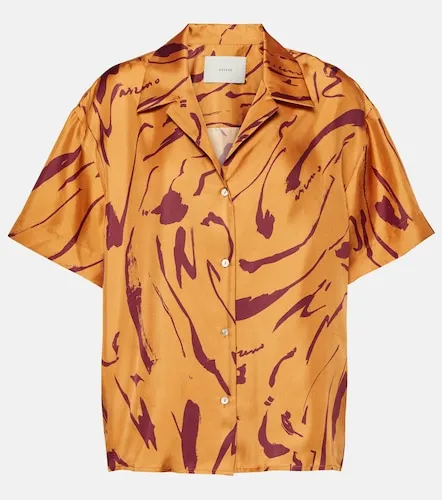 Camisa Prague de sarga de seda estampada - Asceno - Modalova