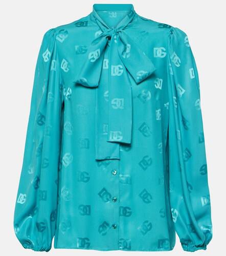 DG tie-neck silk blouse - Dolce&Gabbana - Modalova