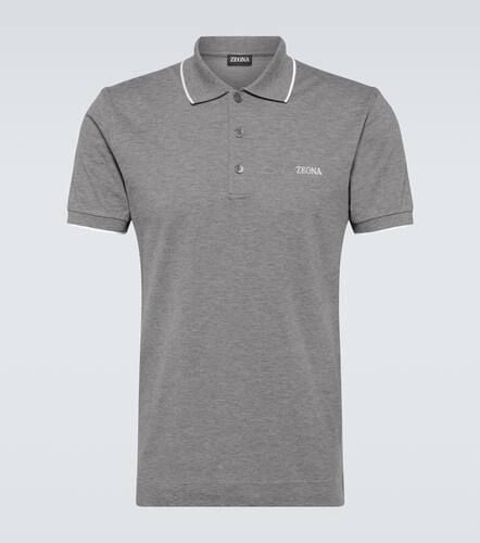 Zegna Logo cotton blend polo shirt - Zegna - Modalova