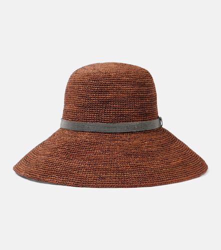 Monili-embellished straw sun hat - Brunello Cucinelli - Modalova