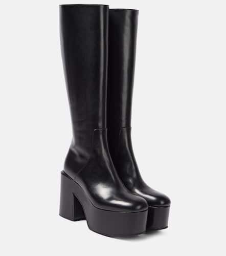 Leather platform knee-high boots - Dries Van Noten - Modalova