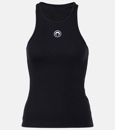 Logo cotton-blend jersey tank top - Marine Serre - Modalova