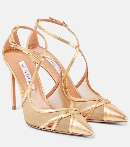 Shear 105 leather and mesh pumps - Aquazzura - Modalova